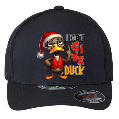 I Dont Give A Duck Funny Sarcastic Grumpy Duck Christmas Flexfit Unipanel Trucker Cap