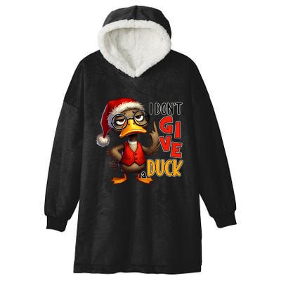 I Dont Give A Duck Funny Sarcastic Grumpy Duck Christmas Hooded Wearable Blanket