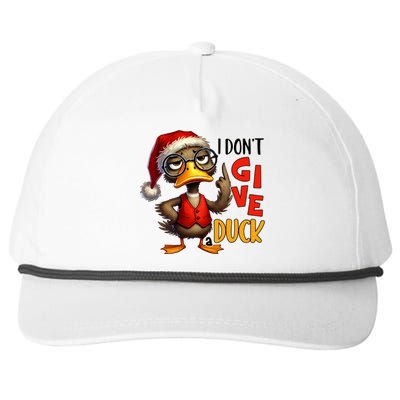 I Dont Give A Duck Funny Sarcastic Grumpy Duck Christmas Snapback Five-Panel Rope Hat