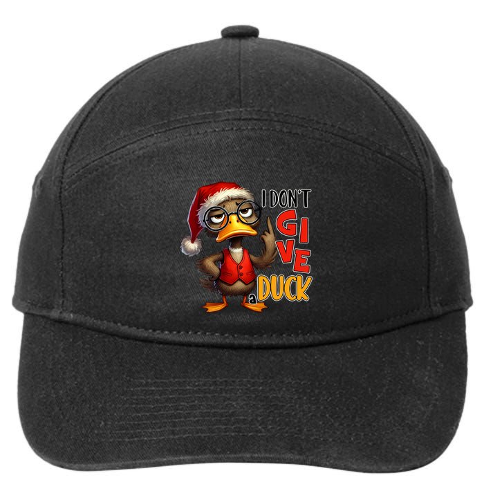 I Dont Give A Duck Funny Sarcastic Grumpy Duck Christmas 7-Panel Snapback Hat