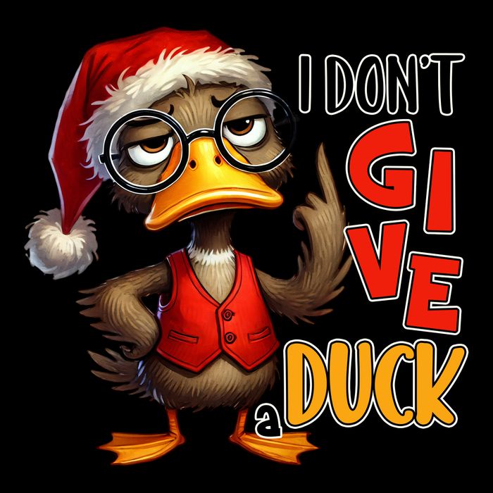 I Dont Give A Duck Funny Sarcastic Grumpy Duck Christmas 7-Panel Snapback Hat