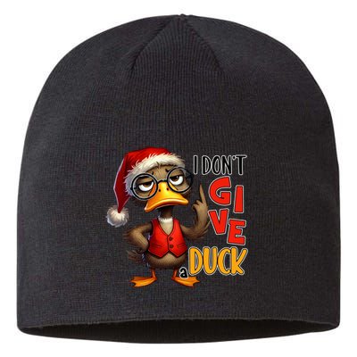 I Dont Give A Duck Funny Sarcastic Grumpy Duck Christmas Sustainable Beanie