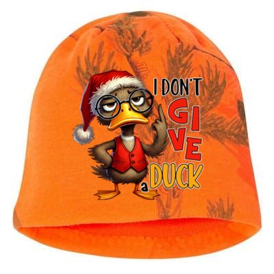 I Dont Give A Duck Funny Sarcastic Grumpy Duck Christmas Kati - Camo Knit Beanie