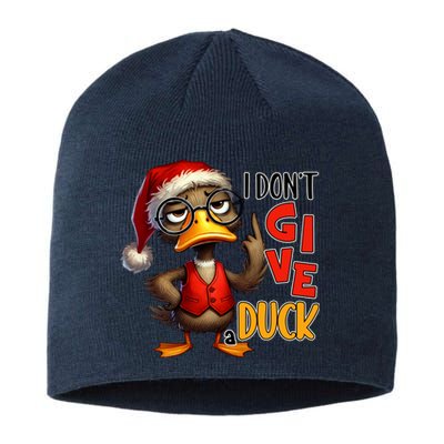 I Dont Give A Duck Funny Sarcastic Grumpy Duck Christmas Sustainable Beanie