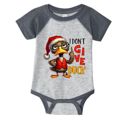 I Dont Give A Duck Funny Sarcastic Grumpy Duck Christmas Infant Baby Jersey Bodysuit