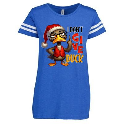 I Dont Give A Duck Funny Sarcastic Grumpy Duck Christmas Enza Ladies Jersey Football T-Shirt