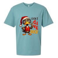 I Dont Give A Duck Funny Sarcastic Grumpy Duck Christmas Sueded Cloud Jersey T-Shirt