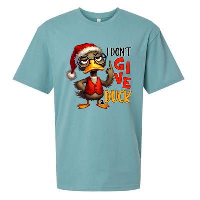 I Dont Give A Duck Funny Sarcastic Grumpy Duck Christmas Sueded Cloud Jersey T-Shirt