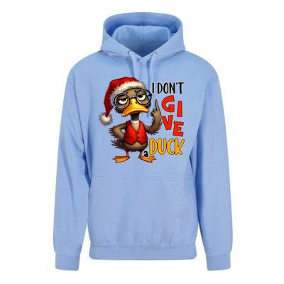 I Dont Give A Duck Funny Sarcastic Grumpy Duck Christmas Unisex Surf Hoodie