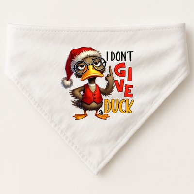 I Dont Give A Duck Funny Sarcastic Grumpy Duck Christmas USA-Made Doggie Bandana