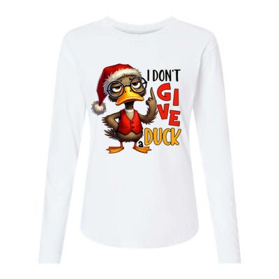 I Dont Give A Duck Funny Sarcastic Grumpy Duck Christmas Womens Cotton Relaxed Long Sleeve T-Shirt