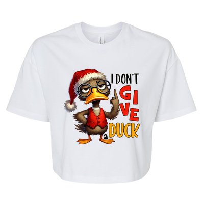 I Dont Give A Duck Funny Sarcastic Grumpy Duck Christmas Bella+Canvas Jersey Crop Tee