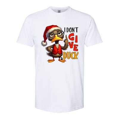 I Dont Give A Duck Funny Sarcastic Grumpy Duck Christmas Softstyle® CVC T-Shirt