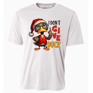 I Dont Give A Duck Funny Sarcastic Grumpy Duck Christmas Cooling Performance Crew T-Shirt