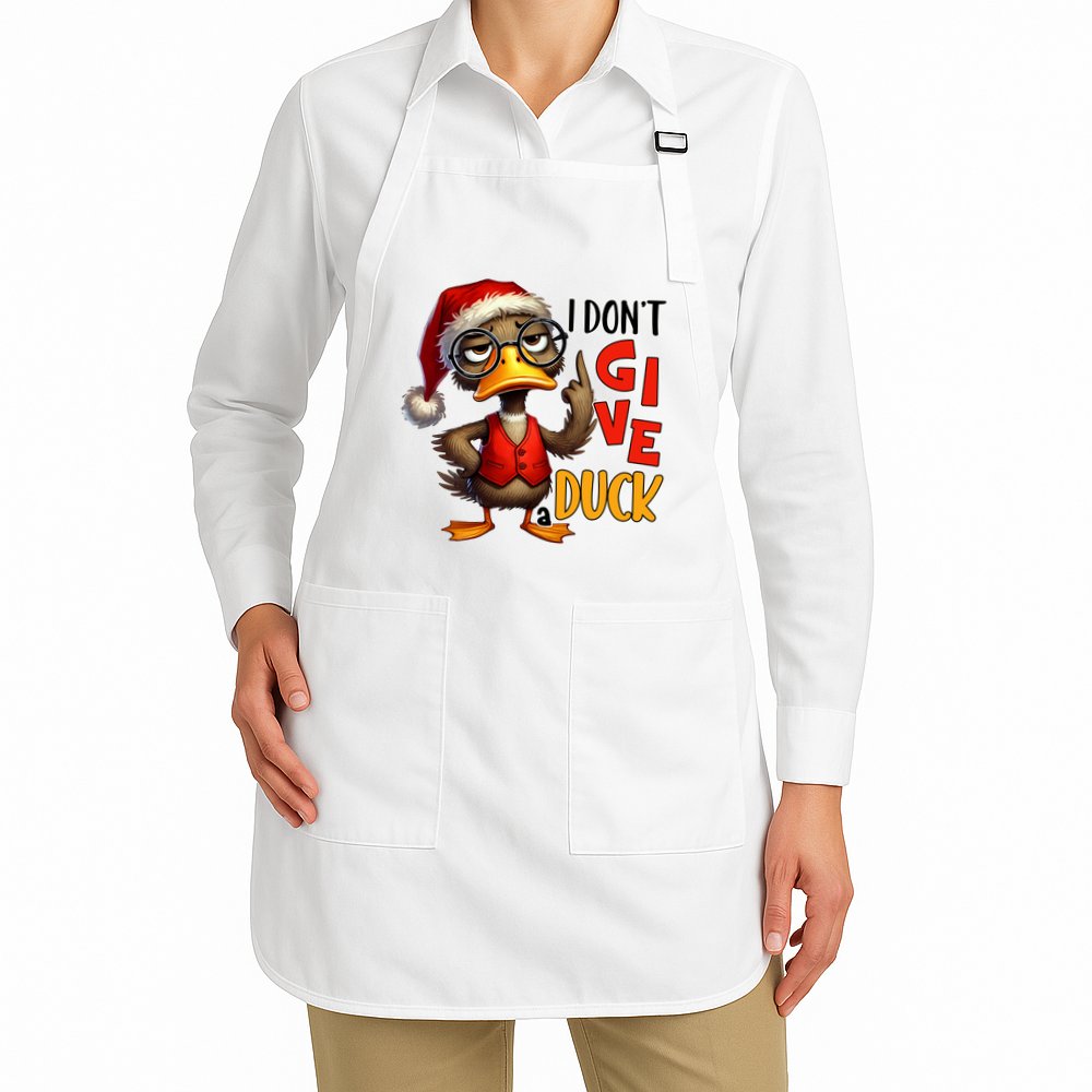 I Dont Give A Duck Funny Sarcastic Grumpy Duck Christmas Apron