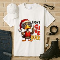 I Dont Give A Duck Funny Sarcastic Grumpy Duck Christmas Tall T-Shirt