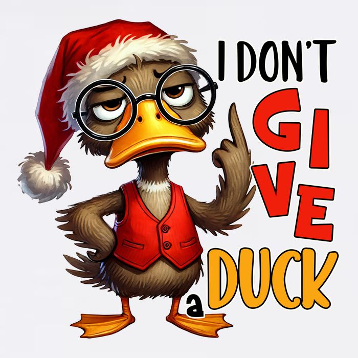 I Dont Give A Duck Funny Sarcastic Grumpy Duck Christmas Tall T-Shirt