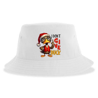 I Dont Give A Duck Funny Sarcastic Grumpy Duck Christmas Sustainable Bucket Hat