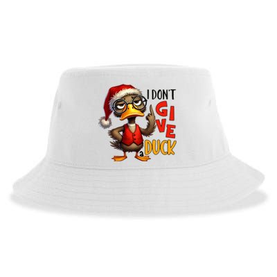 I Dont Give A Duck Funny Sarcastic Grumpy Duck Christmas Sustainable Bucket Hat