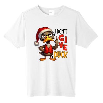 I Dont Give A Duck Funny Sarcastic Grumpy Duck Christmas Tall Fusion ChromaSoft Performance T-Shirt