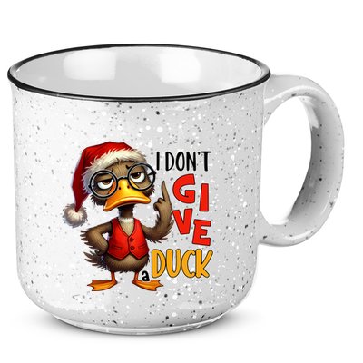 I Dont Give A Duck Funny Sarcastic Grumpy Duck Christmas 15oz Campfire Ceramic Mug