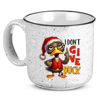I Dont Give A Duck Funny Sarcastic Grumpy Duck Christmas 15oz Campfire Ceramic Mug