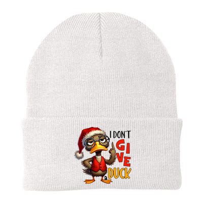 I Dont Give A Duck Funny Sarcastic Grumpy Duck Christmas Knit Cap Winter Beanie