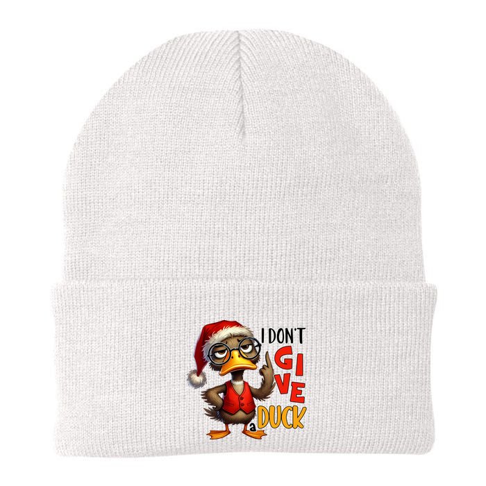 I Dont Give A Duck Funny Sarcastic Grumpy Duck Christmas Beanie