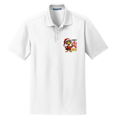 I Dont Give A Duck Funny Sarcastic Grumpy Duck Christmas Dry Zone Grid Polo