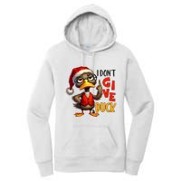 I Dont Give A Duck Funny Sarcastic Grumpy Duck Christmas Women's Pullover Hoodie