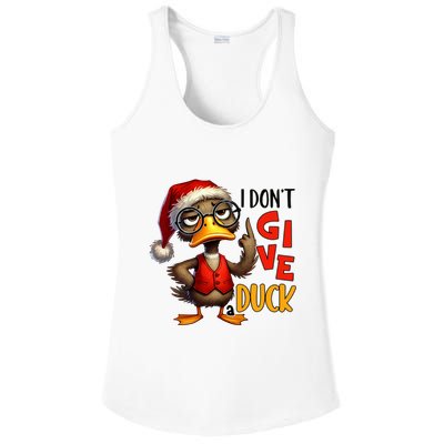 I Dont Give A Duck Funny Sarcastic Grumpy Duck Christmas Ladies PosiCharge Competitor Racerback Tank