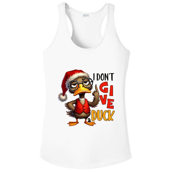 I Dont Give A Duck Funny Sarcastic Grumpy Duck Christmas Ladies PosiCharge Competitor Racerback Tank