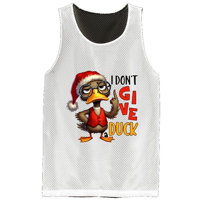 I Dont Give A Duck Funny Sarcastic Grumpy Duck Christmas Mesh Reversible Basketball Jersey Tank