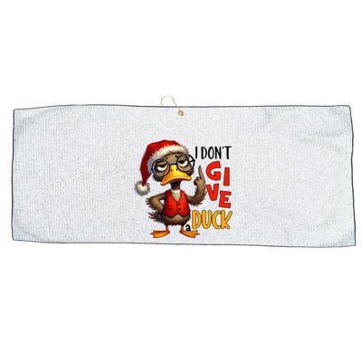 I Dont Give A Duck Funny Sarcastic Grumpy Duck Christmas Large Microfiber Waffle Golf Towel