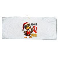 I Dont Give A Duck Funny Sarcastic Grumpy Duck Christmas Large Microfiber Waffle Golf Towel