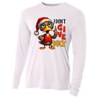 I Dont Give A Duck Funny Sarcastic Grumpy Duck Christmas Cooling Performance Long Sleeve Crew