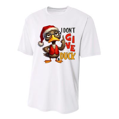 I Dont Give A Duck Funny Sarcastic Grumpy Duck Christmas Performance Sprint T-Shirt