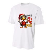 I Dont Give A Duck Funny Sarcastic Grumpy Duck Christmas Youth Performance Sprint T-Shirt