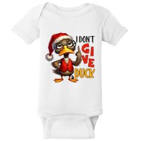I Dont Give A Duck Funny Sarcastic Grumpy Duck Christmas Baby Bodysuit