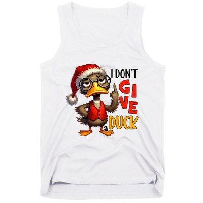 I Dont Give A Duck Funny Sarcastic Grumpy Duck Christmas Tank Top