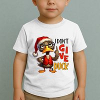 I Dont Give A Duck Funny Sarcastic Grumpy Duck Christmas Toddler T-Shirt