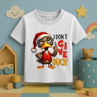 I Dont Give A Duck Funny Sarcastic Grumpy Duck Christmas Toddler T-Shirt