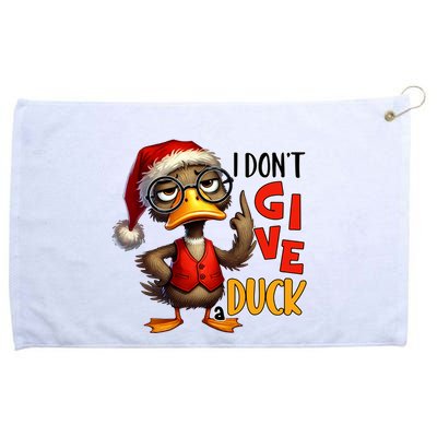 I Dont Give A Duck Funny Sarcastic Grumpy Duck Christmas Grommeted Golf Towel
