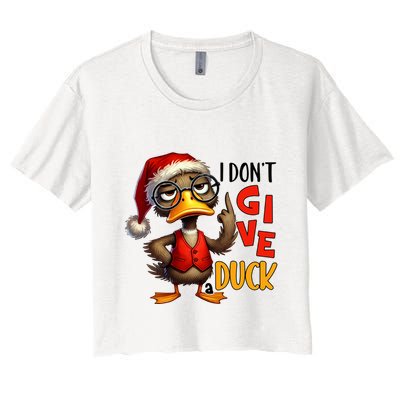 I Dont Give A Duck Funny Sarcastic Grumpy Duck Christmas Crop Top
