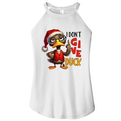 I Dont Give A Duck Funny Sarcastic Grumpy Duck Christmas Women's Perfect Tri Rocker Tank