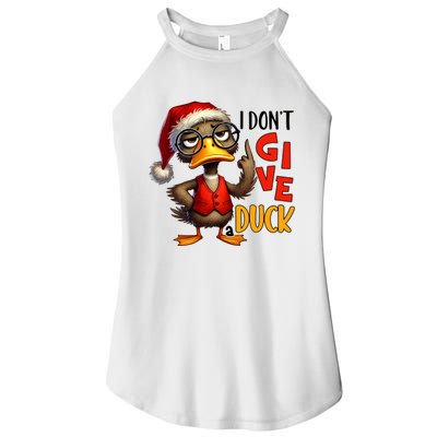 I Dont Give A Duck Funny Sarcastic Grumpy Duck Christmas Women's Perfect Tri Rocker Tank