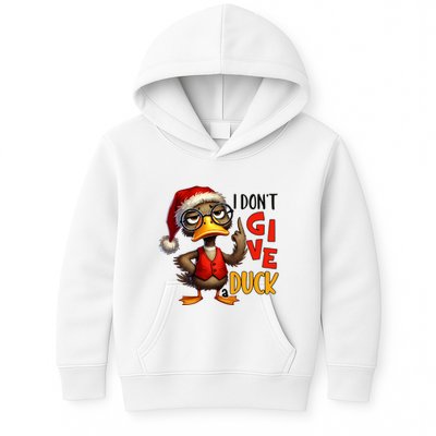 I Dont Give A Duck Funny Sarcastic Grumpy Duck Christmas Kids Hoodie