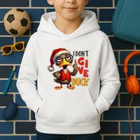 I Dont Give A Duck Funny Sarcastic Grumpy Duck Christmas Kids Hoodie