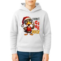 I Dont Give A Duck Funny Sarcastic Grumpy Duck Christmas Kids Hoodie