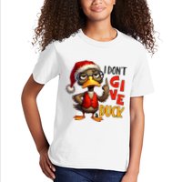 I Dont Give A Duck Funny Sarcastic Grumpy Duck Christmas Kids T-Shirt